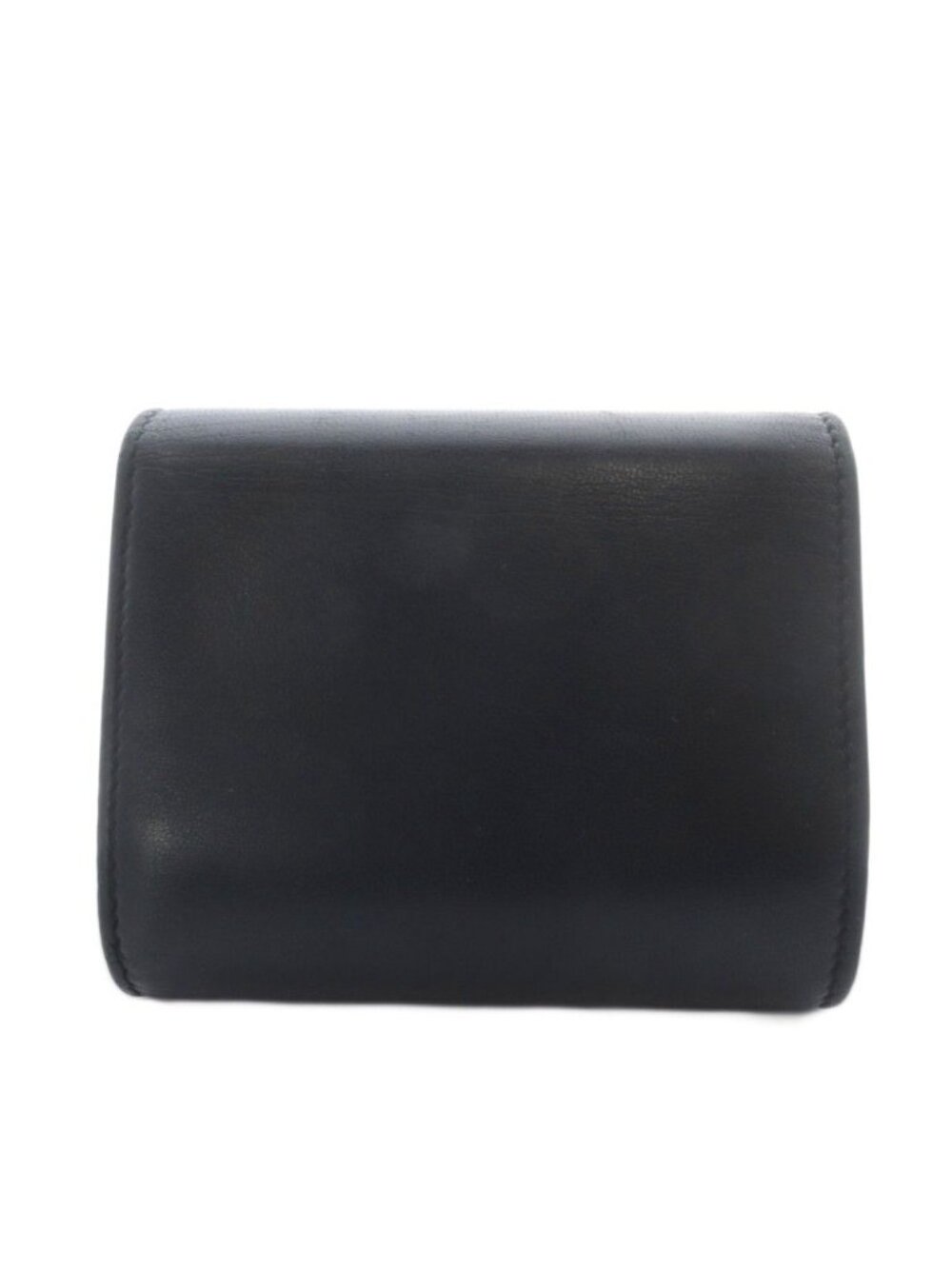 Celine Small Flap Wallet Triomphe Shiny Calfskin Trifold Black - Picture 2 of 8